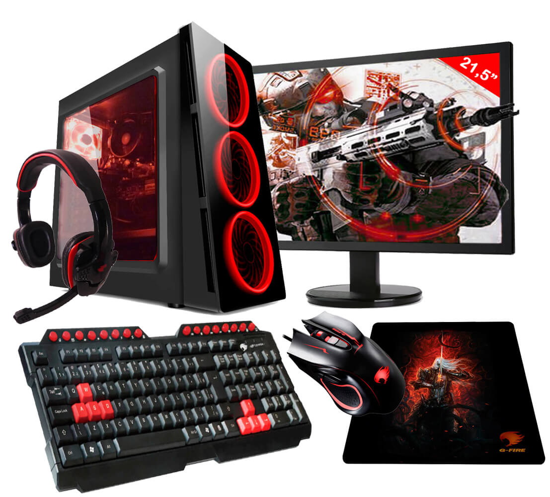 Pc Gamer G-Fire Htg-285 A10 9700 8Gb (Radeon R7 2Gb Integrada) 1Tb Monitor 21,5